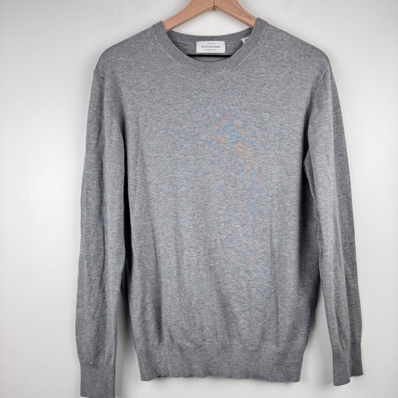 Scotch & Soda Men's Small Gray Crew Neck‎ Long Sleeve Knit Sweater Pullover Top - Picture 2 of 8